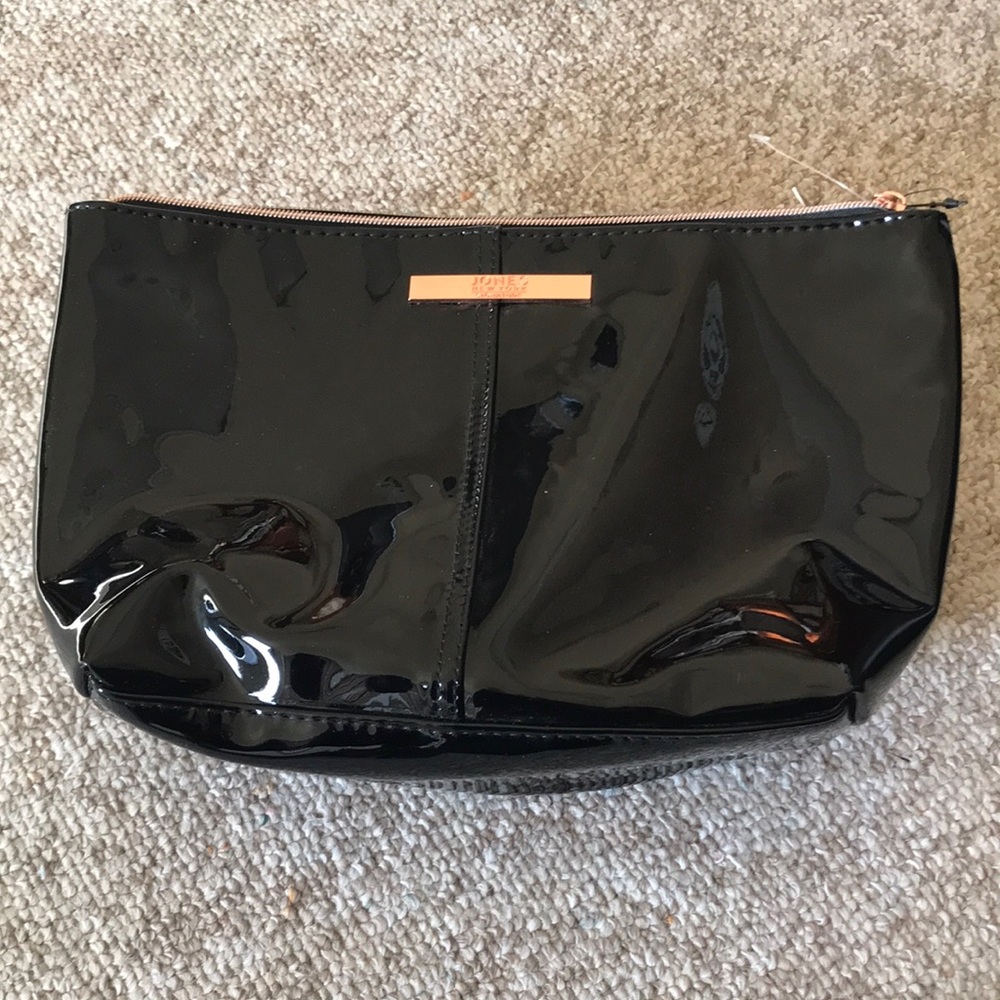 Jones New York Black Cosmetic Bag with Glossy Finish